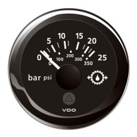 VDO MANOMETRO OLIO IDRAULICO NERO 0-25BAR/0-350PSI A2C59514136 VIEWLINE