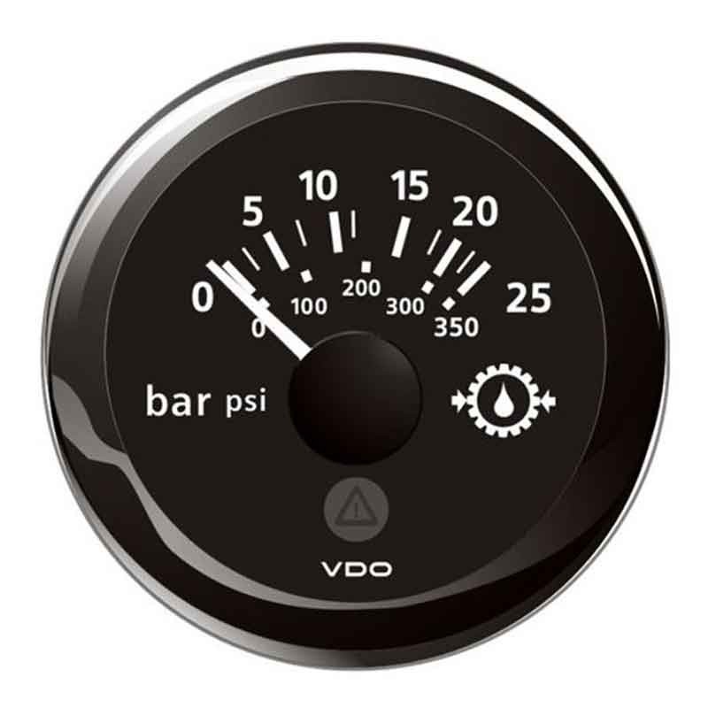 VDO MANOMETRO OLIO IDRAULICO NERO 0-25BAR/0-350PSI A2C59514136 VIEWLINE