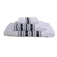 SET 3 ASCIUGAMANI CON ANCORE BIANCO - SANTORINI 33x50 50x100 70x140 cm.