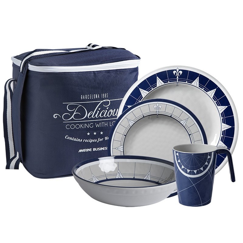 MARINE BUSINESS SET 16 PZ PACIFIC, completo di borsa per 4 persone