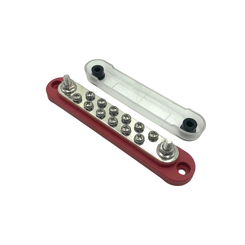 Barra di connessione 12xM4-2xM6 150A rossa