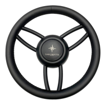 Volante T26GHOST in fibra di carbonio con razze nere inox