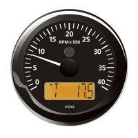 VDO CONTAGIRI CON CONTAORE LCD NERO 0-6000 RPM A2C59512393 Ø85 VIEWLINE 