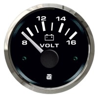 UFLEX VOLTMETRO 8-16VDC ULTRABLACK SS Ø52