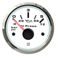 UFLEX INDICATORE PRESSIONE OLIO (0-5BAR) ULTRAWHITE SS Ø52