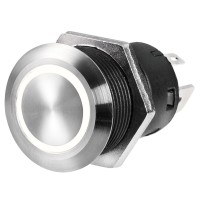 Interruttore FLAT inox ON-OFF 24 V bianco