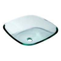 Lavello squadrato in vetro 420 x 420 mm