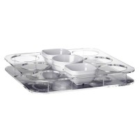 SET VASSOIO PER BICCHIERI E SNACK - PARTY 34x34 cm