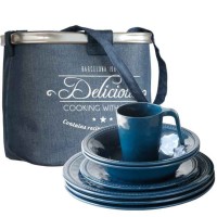 SET STOVIGLIE 6 PERSONE HARMONY - BLU LAGOON