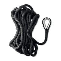 CIMA IN DOPPIA TRECCIA DA ORMEGGIO NERA Ø 24 mm