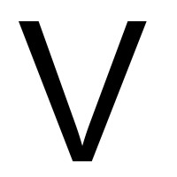 LETTERA PER TARGHE ADESIVA CM.20 NERA "V"