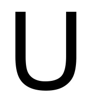 LETTERA PER TARGHE ADESIVA CM.20 NERA "U"