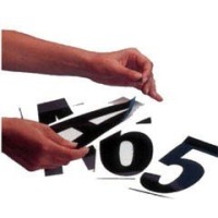 LETTERA PER TARGHE ADESIVA CM.20 NERA "L"