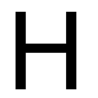 LETTERA PER TARGHE ADESIVA CM.20 NERA "H"
