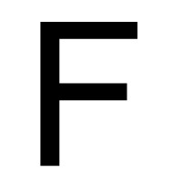 LETTERA PER TARGHE ADESIVA CM.20 NERA "F"