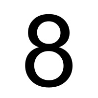 LETTERA PER TARGHE ADESIVA CM.20 NERA "8"