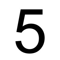 LETTERA PER TARGHE ADESIVA CM.20 NERA "5"