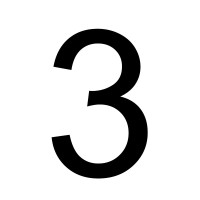 LETTERA PER TARGHE ADESIVA CM.20 NERA "3"
