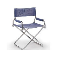 POLTRONCINA IN TELA VENUS PIEGHEVOLE CON MANIGLIA DI TRASPORTO TUBI IN ALLUMINIO COLORE BLU