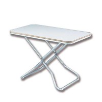 TAVOLO IN ALLUMINIO ALTEZZA VARIABILE DIMENSIONE PIANO IN LEGNO BIANCO 60X115 CM