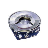 POSACENERE DA TAVOLO BLU IN ACCIAIO INOX DECORO NAUTICO