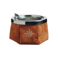 MARINE BUSINESS POSACENERE ANTIVENTO IN ACCIAIO INOX E ALCANTARA CAMMELLO