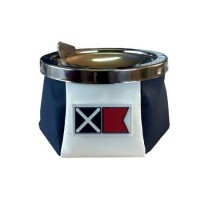 MARINE BUSINESS POSACENERE ANTIVENTO IN ACCIAIO INOX E SKY SPORT ROSSO