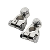 COPPIA MORSETTI BATTERIA IN OTTONE NICHELATO