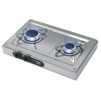 CAN PIANO DI COTTURA ESTERNO IN ACCIAIO INOX DUE FUOCHI 440x290x50 MM
