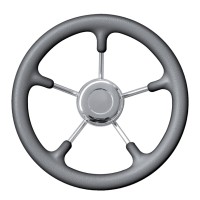 VOLANTE INOX E POLIURETANO GRIGIO 35 CM