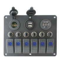 PANNELLO ELETTRICO CON VOLTMETRO + 2 USB + PRESA POTENZA
