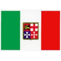 BANDIERA AUTOADESIVA MARINA MERCANTILE ITALIANA 12 X 16 CM